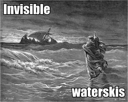 walking on water invisible waterskis