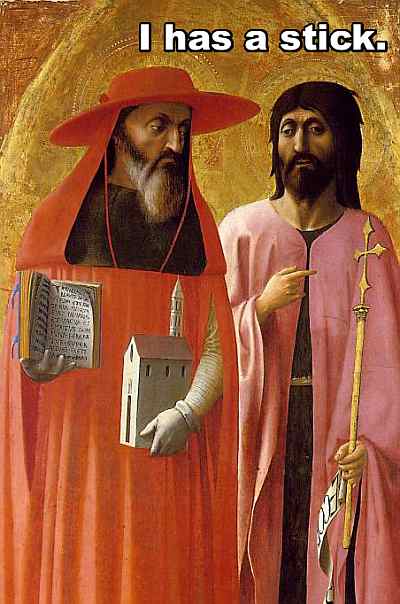 saint jerome and john the baptist i has a stick