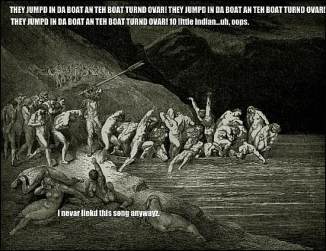 they jumpd in da boat an teh boat turnd ovar