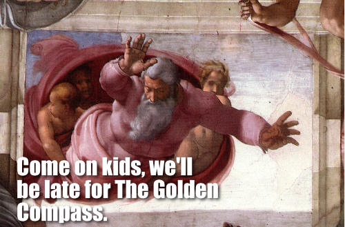 God going to the Golden Compass