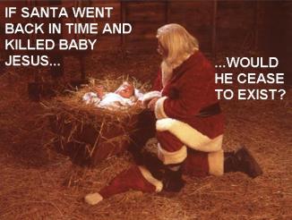 santa back in time kill jesus cease exist
