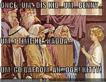 once kid benny bafroom kitty