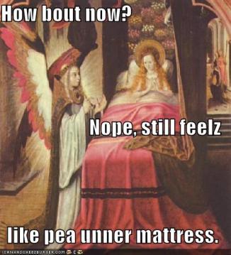 feelz like pea under mattress