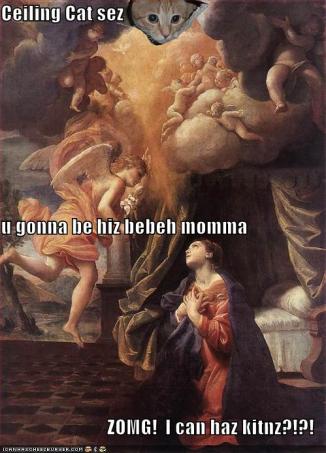 Ceiling Cat bebeh momma can haz kitnz