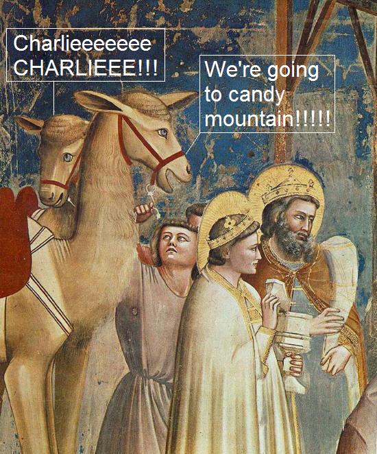 Charlie We’re going to candy mountain.